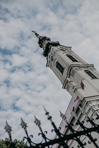 Tall orthodox church tower photo