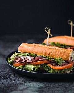Sub sandwiches with a ham photo