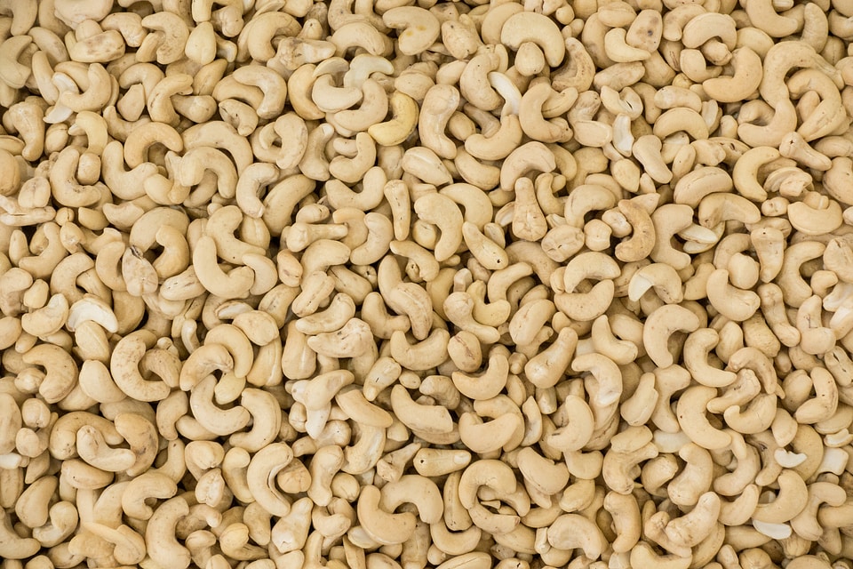 Full frame of healthy cashew nuts