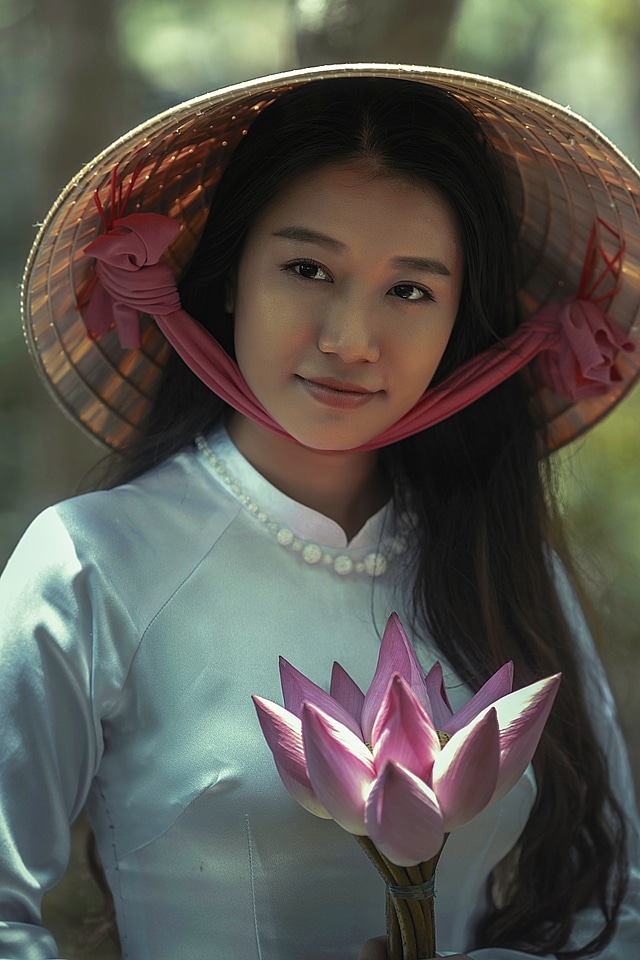 Vietnam Girl with Flowers