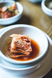 Korean fermented Kimchi detail photo
