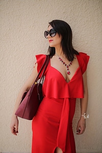 Dress red sunglasses photo