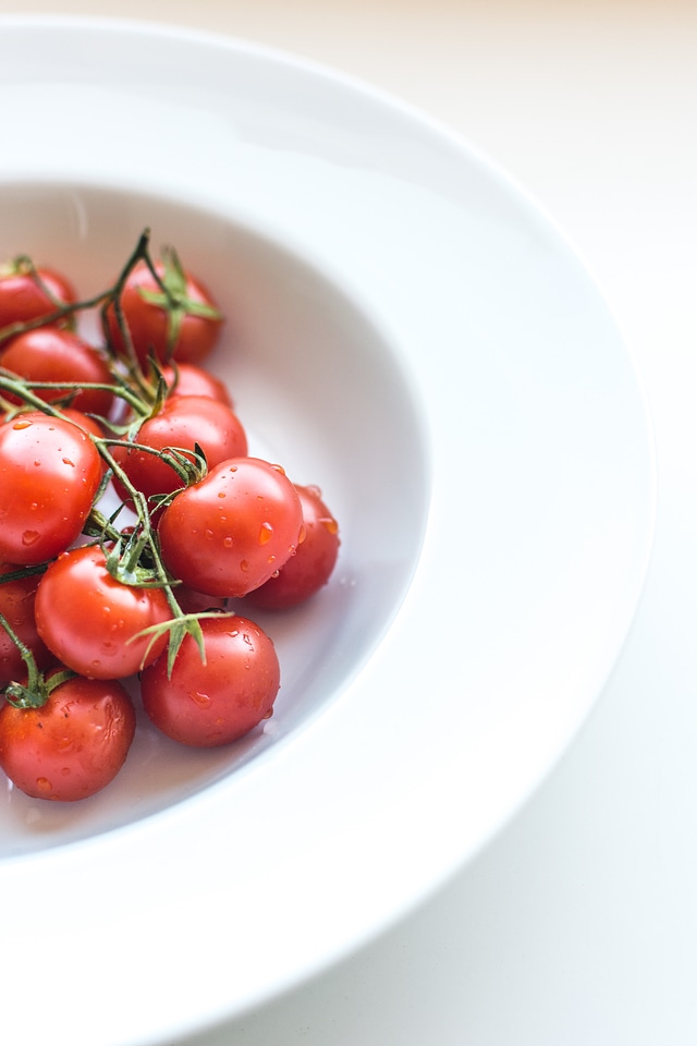 Ripe fresh red cherry tomatoes
