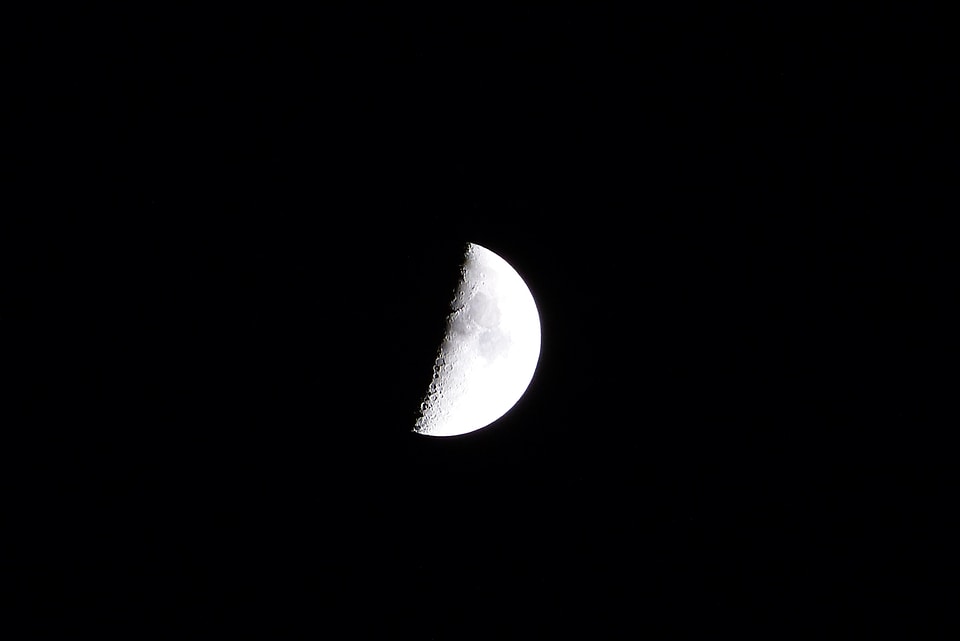 Night the crater dark