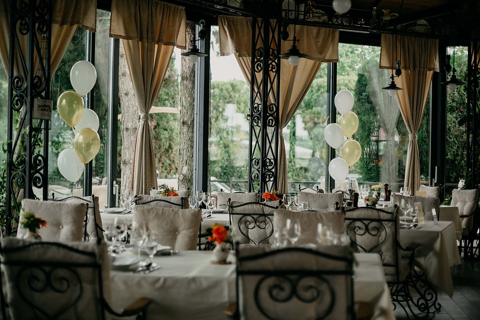 Balloon dining area celebration