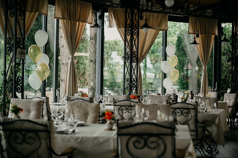 Balloon dining area celebration photo