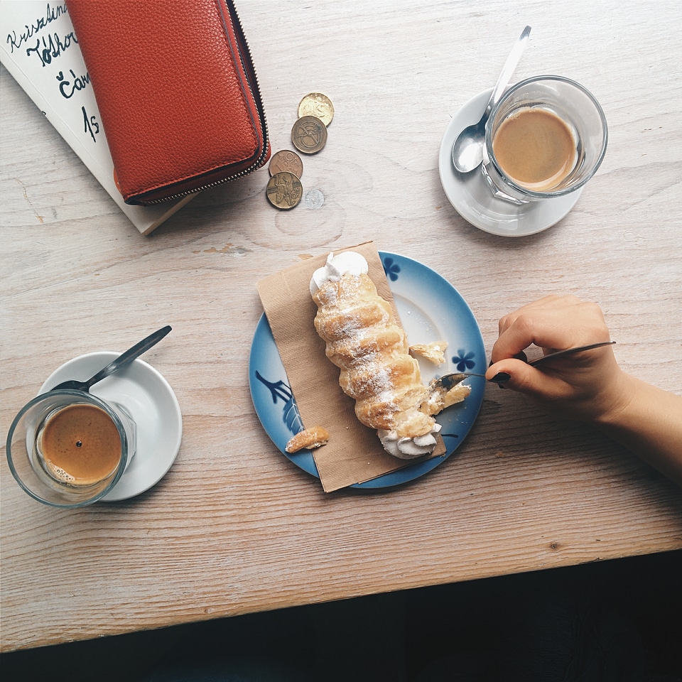 Middle of the day pause with espresso and a sweet treat