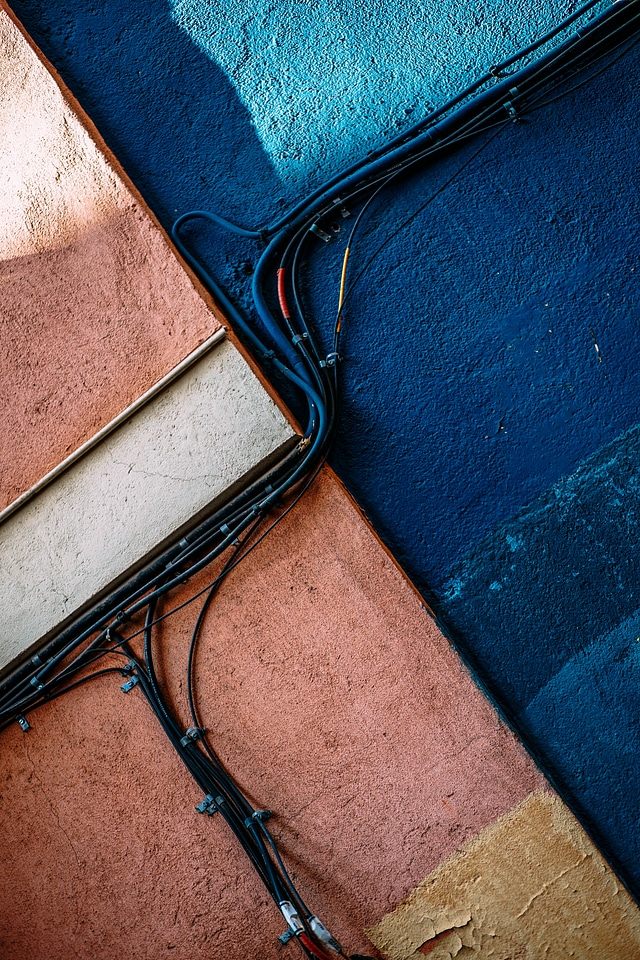 Colorful Wall with Wires