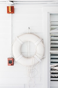 White Lifebuoy Hanging on the Wall