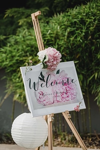 Welcome sign wedding venue