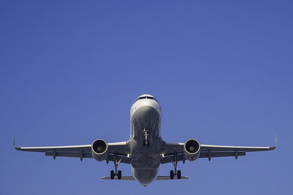 Plane against Blue Sky