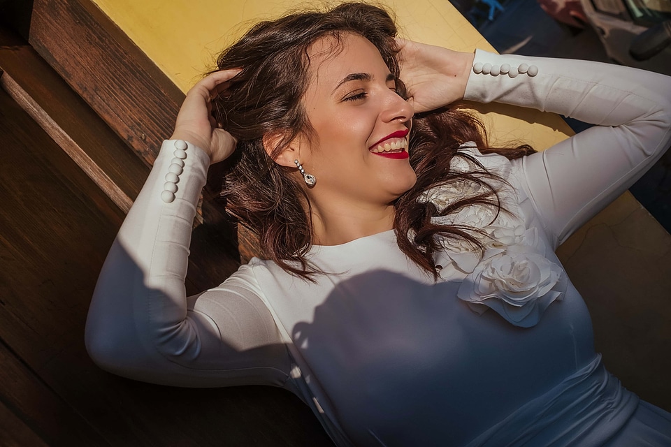 Gorgeous brunette smiling