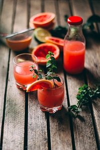 Fresh grapefruit juice photo