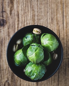 Brussels sprouts with pistachios photo
