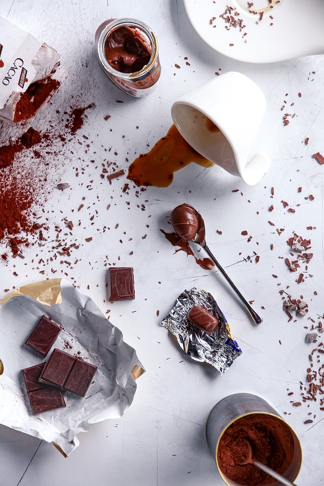 Chocolate goodies all over the table