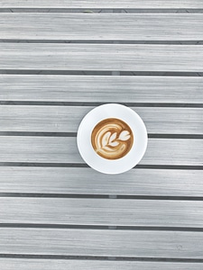 Espresso with flower latté art photo