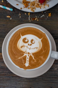 Monster latte art in coffee photo
