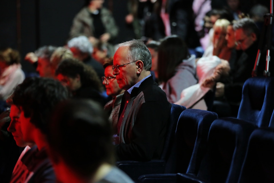 Cinema sitting crowd