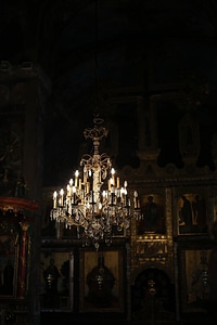 Chandelier monastery light bulb photo
