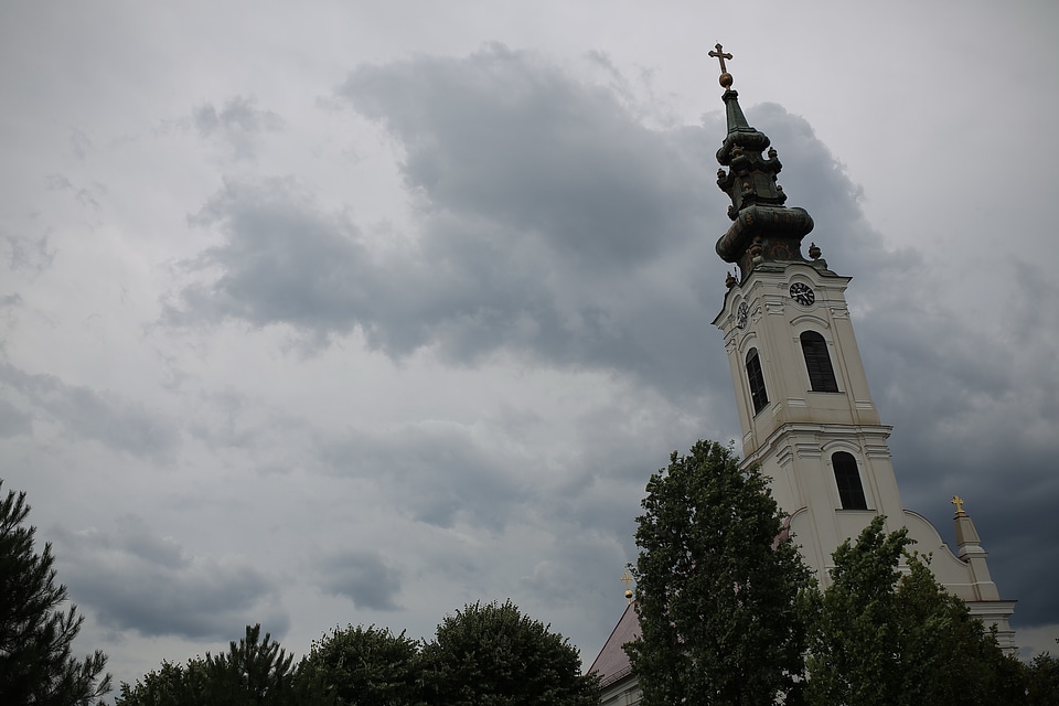 Church Tower bad weather clouds