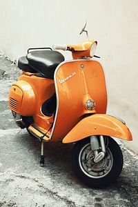 Orange Vespa Scooter photo