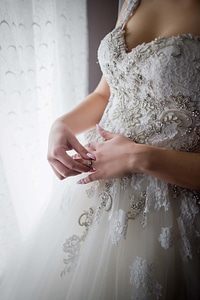 Wedding Dress jewelry hands photo