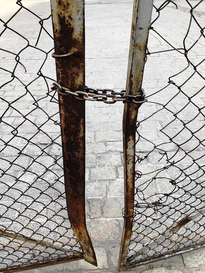 Closed Old Rusty Gate