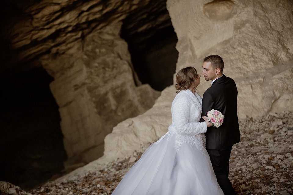 Stones bride groom