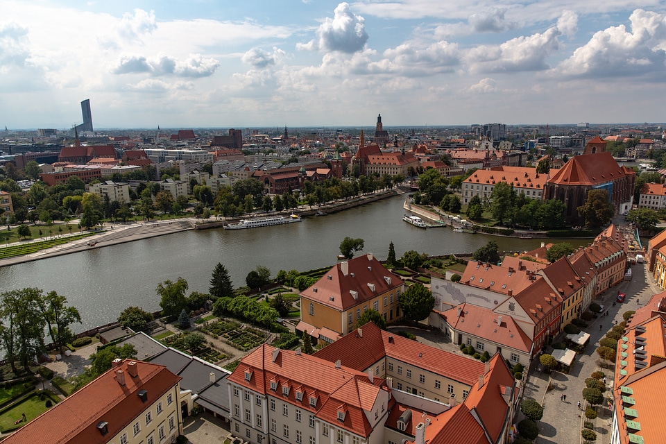 View on Ostrów Tumski in Wroclaw
