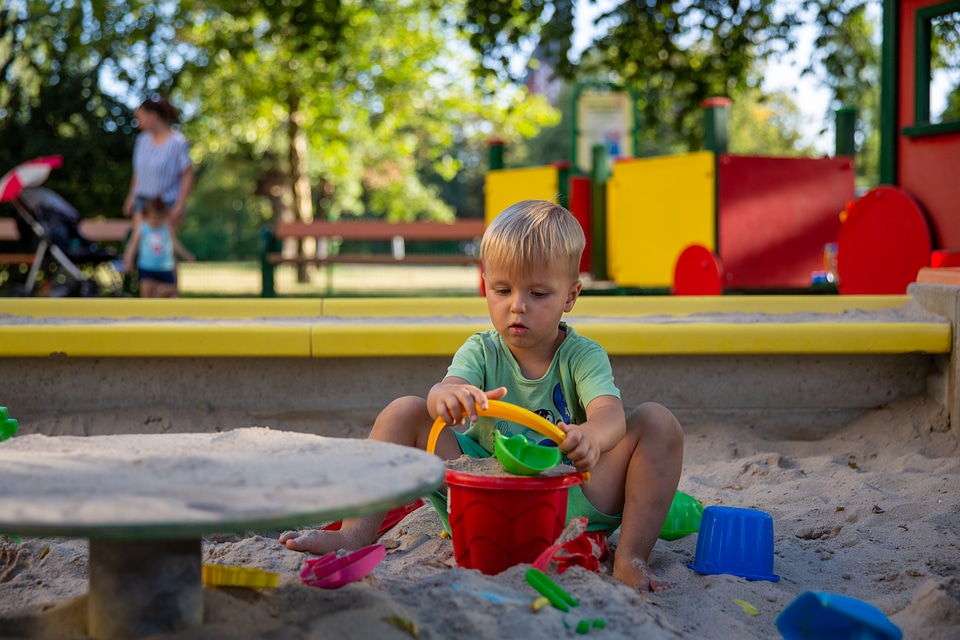 Cute Little Boy in the Sandbox