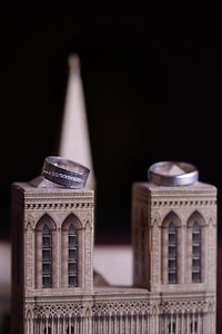 Miniature wedding ring close-up