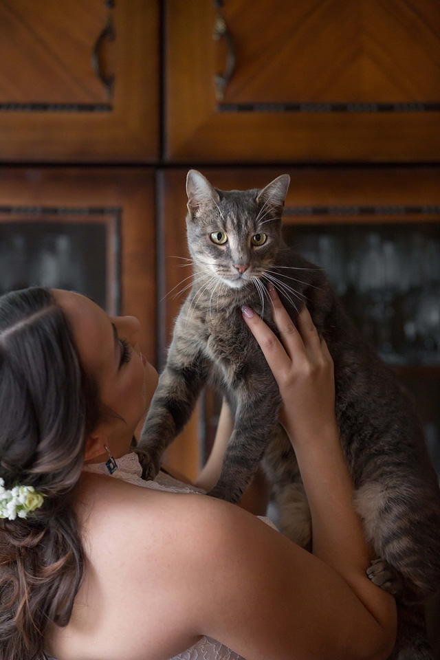 Pretty Girl holding cat