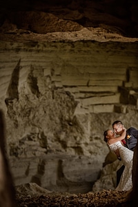 Underground newlyweds cave photo