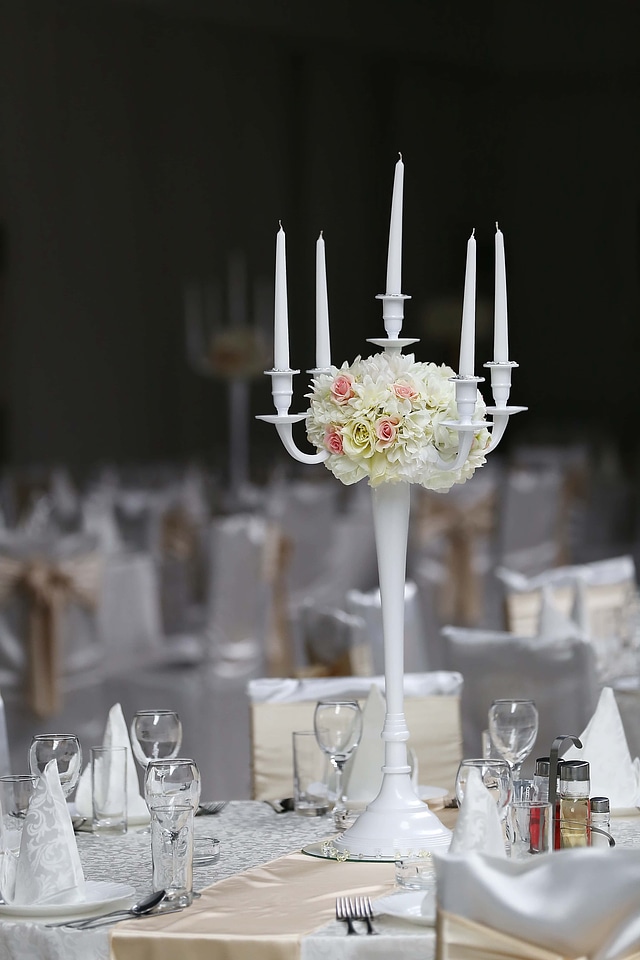 White tall candlestick