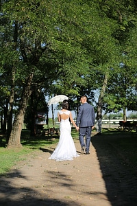 Bride groom walking photo