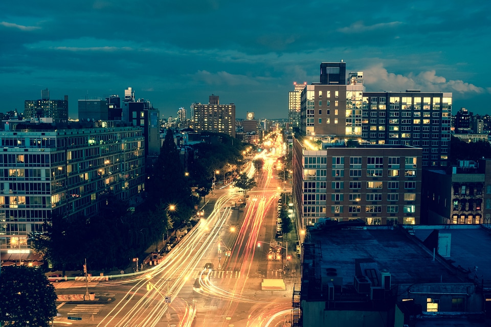 Cars Light Trails, Night in the City photo