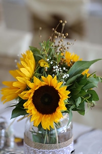 Sunflower vase decoration photo