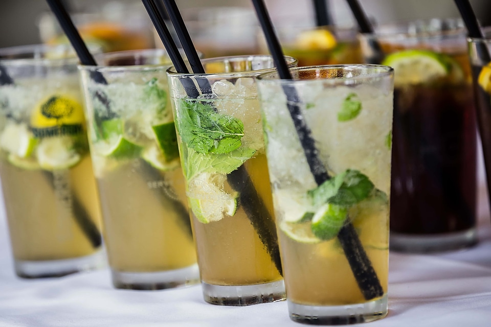 Mint fruit cocktail lemonade