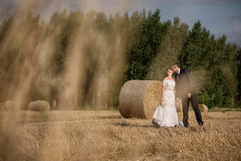 Hay Field haystack bride
