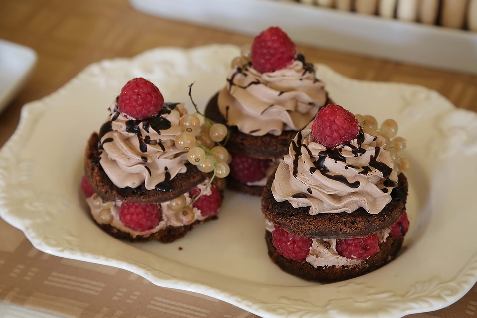 Raspberries berries cream