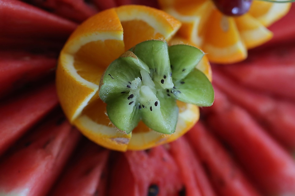 Close-Up kiwi oranges