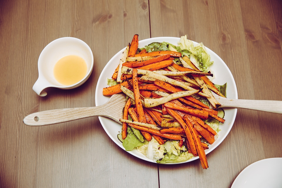 Vegetables Chips on Wooden Table