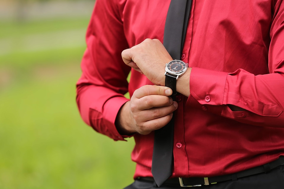 Red businessman silk