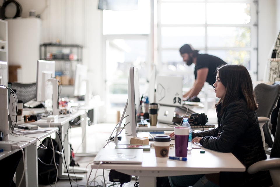 Startup Team at Work in Modern Office