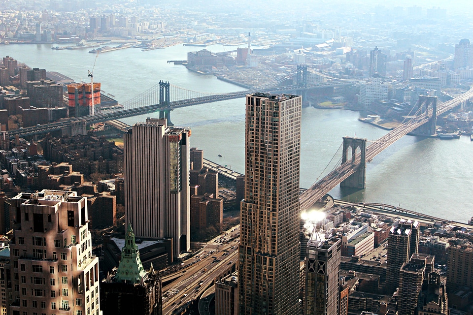 Manhattan Downtown Rooftop View on East River photo