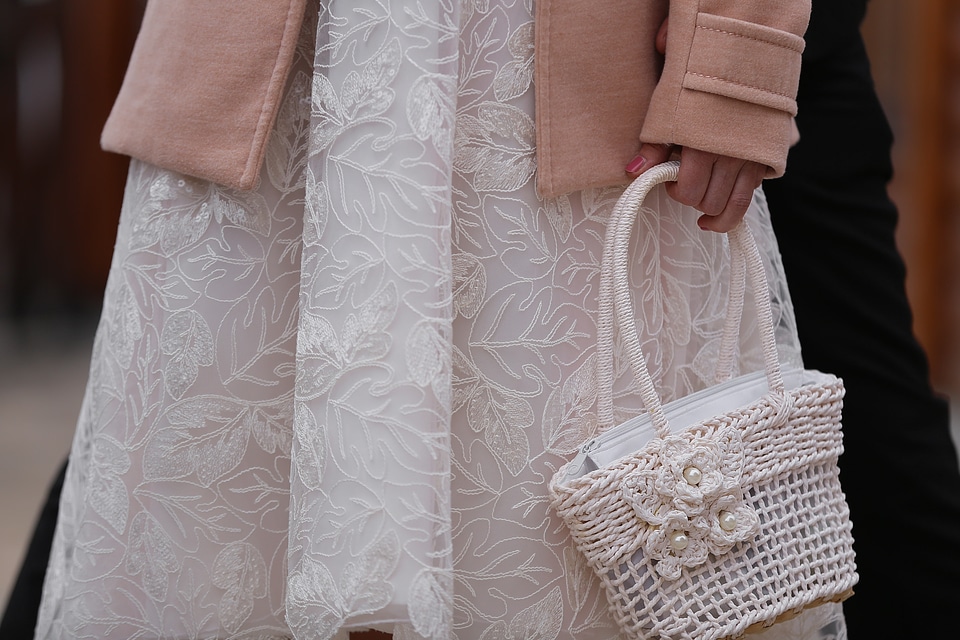 Handbag jacket wedding dress