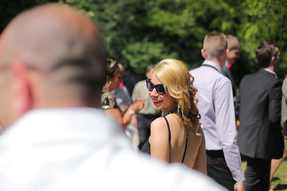 Pretty Girl blonde hair walking
