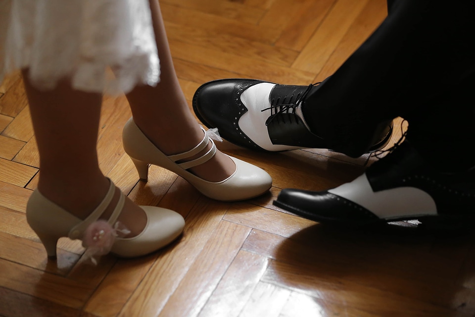 Groom bride shoes