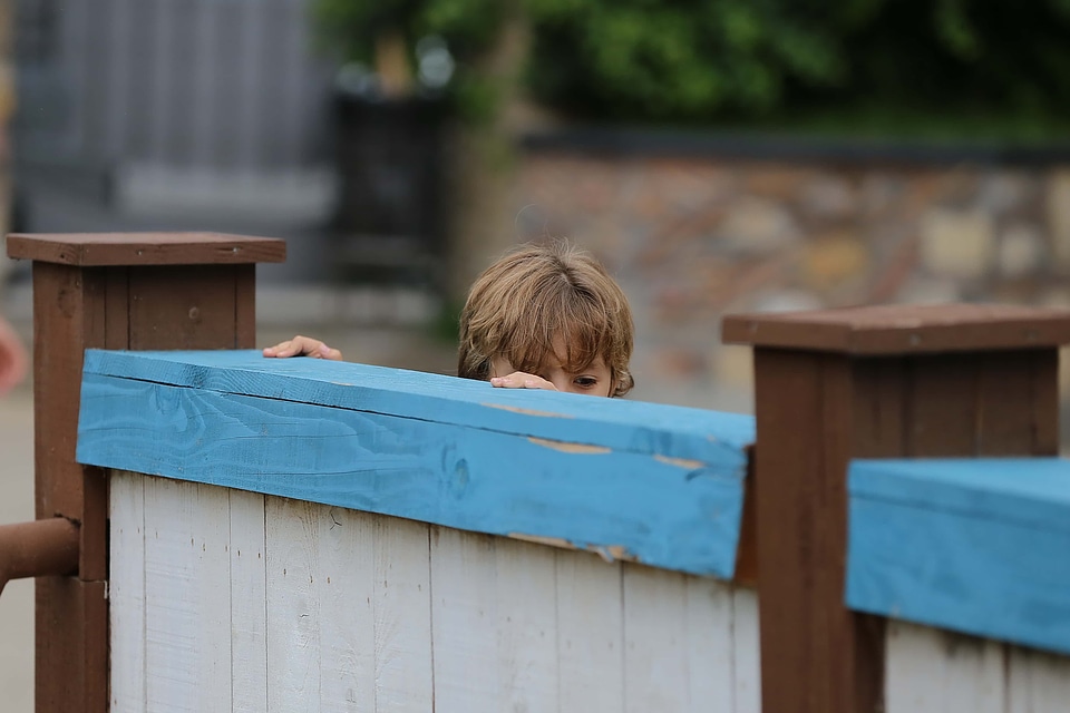 Playing child hiding