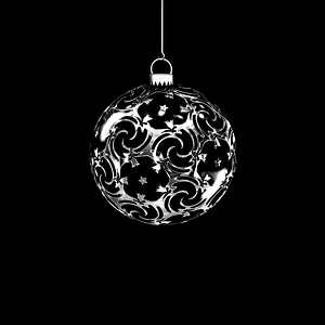 Metallic black and white decoration photo